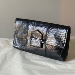 Reed Krakoff Genuine Snakeskin Black Clutch